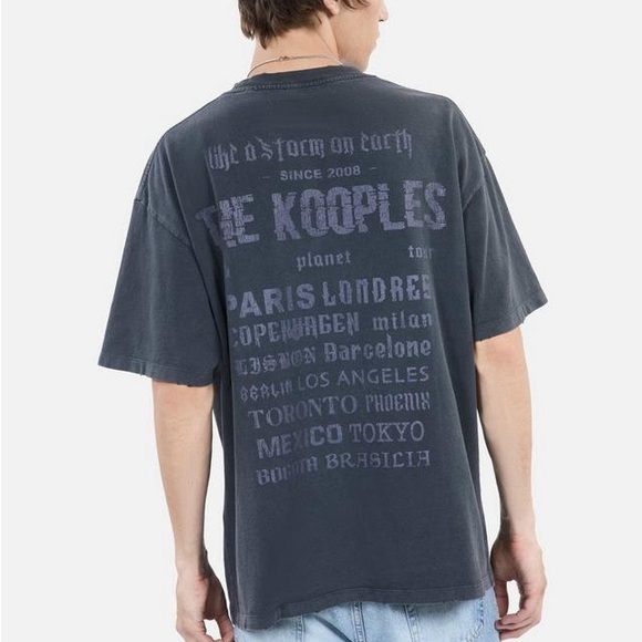 *NEW* THE KOOPLES BLACK WASHED EAGLE GRAPHIC TEE LARGE - Picture 4 of 10